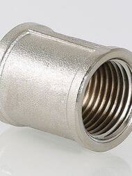 Муфта VALTEC  1/2" латунь никелированная VTr.270.N.0004