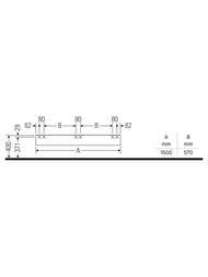 ����� Duravit DuraStyle (1500�150�440) � 3 �������, ���� ����� ������� DS827201818