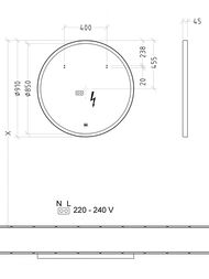 Зеркало с подсветкой Villeroy&Boch Subway 3.0 910х910х45мм, алюминиевая рама A4649100 — изображение 2