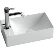 Раковина накладная Ceramicanova Element 375х215х100 левый, отв. под смеситель, белый CN5008