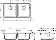 ����� �� ������� Hansgrohe 43434380 (820�450) ��� ����������, ����� �����