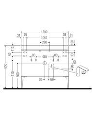 ����� � ������������ Duravit XViu 1200�480�610 ���������, 2 ��, ���������-�����/������� XV4713OB190C