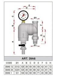������ FAR 3/4" �� � ����������, 300���, ���������� ����������, Max: 95 �C, 25 ���, FA 39A6 34