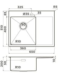  Omoikiri AKISAME 65 LG-L (650510200)  /,   . 4973083