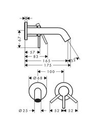 Hansgrohe Tecturis S   .,., 165 ,  73350700