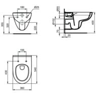 Унитаз подвесной Ideal Standard i life A 360х540х330 безободковый,белый T471601