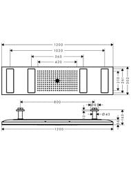 Верхний душ Axor Shower Heaven 10629000 (1200х300) 3 режима, LED подсветка 5000 К, цвет: хром — изображение 6