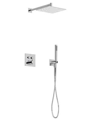 Душевой комплект SANCOS Linn SC9022C c термостатом, внутр. частью, верх./руч. душем, хром