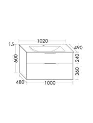 ����� � ��������� (������) Burgbad Eqio 1020�490�616 ���������, 2 ��, ��� ������� SEYX102F3180A0070