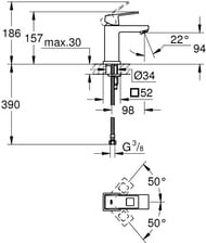 ��������� Grohe Eurocube 2313200E ��� ����������� ������������, ������� ������, S-Size, ����