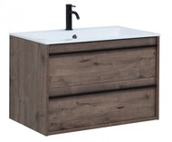 Тумба под умывальник Aquanet Lino 90 890х533х495 подвесная, 2 ящика, цвет: дуб веллингтон 253913
