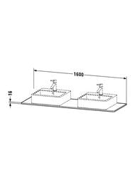 ���������� Duravit XSquare 1600�550�16 2 ������, ����� ������ XS063HB2222