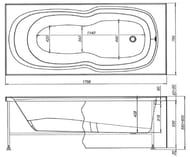 Ванна акриловая Aquanet RIVIERA 180х80 прямоугольная, без гидромассажа 230997