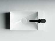 Раковина накладная Ceramicanova Element 375х215х100 правый, отв. под смеситель, белый CN5007