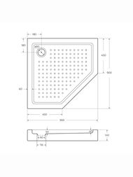 ������� ��������� ������ CEZARES (900�900�150) ������������, ��� ������ TRAY-A-P-90-15-W0