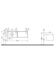 ����� ��� �������� Duravit Zencha 281�1600�550��, ���������, ���� �����/������ ZE4814L64800000