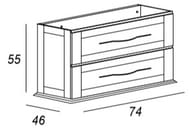 ����� ��� ���������� Cezares TIFFANY (74x46x55) ���������, 2 �����, Nero grafite 54949