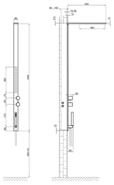 Душевая панель Fantini MilanoSlim 7238H001 с гидромассажем, термостат, верхний/руч. душ, мат.сталь