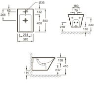Биде Jacob Delafon Grand Boulevards EMH0002-00 подвесное (370х540х296) отв. под смеситель, белое