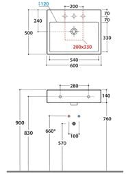 Раковина Globo Stone (600х500х140) подвесная/накладная, без отверстия под смес., белая SCQ61BI — изображение 4