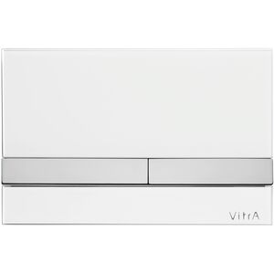 Клавиша смыва двойная VITRA Select стекло, цвет белый глянец, кнопки хром 740-1100