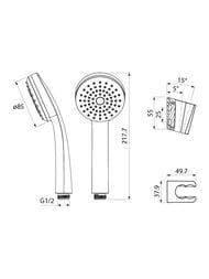 Душевой гарнитур IDDIS 001 лейка, шланг, 1 режим 0011F00i16