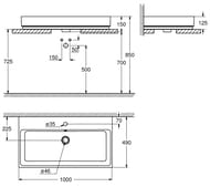 ���������� Grohe Cube Ceramic 3947500H ��������� (1000�125�490)