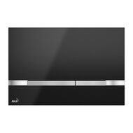 Кнопка для бачка-инсталляции ALCAPLAST STRIPE BLACK (черная/матовый хром)
