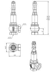 Клапан предохранительный VALTEC 3/4"вв с возм. ручного открытия.P=1-16бар. никель, )VT.1831.N.05