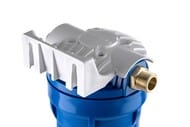 Корпус ГЕЙЗЕР SL10 1/2" для холодной воды, прозрачный пластик SAN, латунные ниппели, арт. 50531