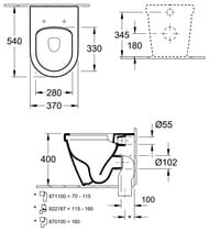 Унитаз приставной Villeroy & Boch Architectura 5690R0R1 безободковый