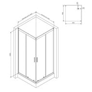 Душевое ограждение AM.PM Gem S Square Slide 90x90, стекло прозрач., профиль чер. мат. W93G-403-090BT