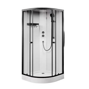 Душевая кабина AM.PM X-Joy 900х900х2100 стекло прозрачное, профиль черный мат. W94C-401-090BT