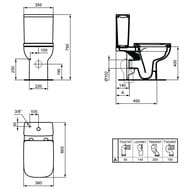 Унитаз-компакт Ideal Standard i life A 360х665х790 безободковый,белый T472101