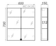 ���������� ���� Aqwella MC 60 (600�700�150) ��.04.06 ���� ����� ������, 2 ������