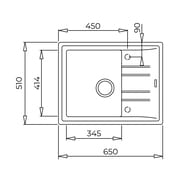 ����� TEKA STONE 45 S-TG 1B 1D METALLIC GREY 115330042 (650�510) �����,��� ���.��� ������,�����