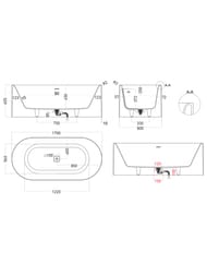 ����� ��������������� Salini PERLA (1700�800�605) ��������. ������, S-Sense, ����� ������ 1049101G