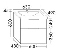 ����� � ��������� Burgbad Eqio 630�490�645 ���������, 2 �����, ����� SEYQ063F2009C001