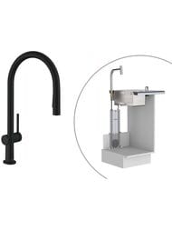 Смеситель Hansgrohe Talis M54 для кухни 210 вытяжной душ, поворотный излив 2jet черный мат 72800670 — миниатюра 1