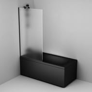 Шторка на борт ванны AM.PM Gem 80х140 см., фиксированная, черный, стекло матовое W90BS-080-140BM