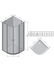������� ������ RAVAK CHROME CSKK4-80 (800�800�1950) ��������� �����, ������, ���������+Transparent