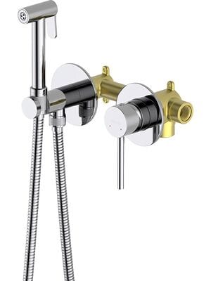 Набор с гигиеническим душем Aquatek Европа AQ1319CR встраиваемый, 2 отв., однозахватный, цвет: хром