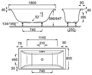 Ванна акриловая Jacob Delafon Evok 180х80 (без ножек) E60269RU-00