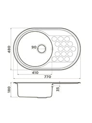 ����� Omoikiri KASUMIGAURA 77-IN (770�480�180) �������, �������������, ����.����� 4993728