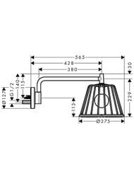 Верхний душ Axor LampShower Nendo 26031000 275мм настенный, 1jet, поворотный с держателем — изображение 6