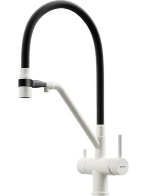 Смеситель SANCOS Dora SC4003GR  для кухни, гибким изливом, с подключением фильтра, белый гранит