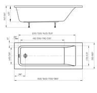Ванна акриловая Акватек ECO-friendly КАЛИБРИ 160х70 без панели и каркаса KL160-0000001