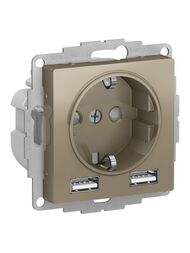 ������� Systeme Electric ATLASDESIGN 16� c 2USB A+A, 5�/2,4�, 2�5�/1,2�, ��������, ������� ATN000530