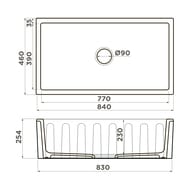 ����� Omoikiri MIKURA 83-BL 840�460�254��,������������,��/��� ����������,������ 4997081