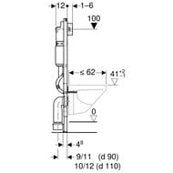 GEBERIT Duofix Инсталляция для подвесного унитаза, клавиша Delta51 белая, звукоизоляция 458.128.11.1